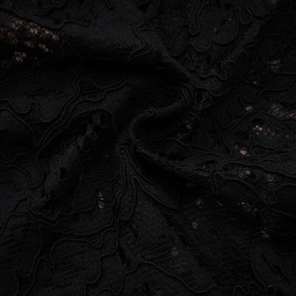 Kylitha black lace ribbon mini dress
