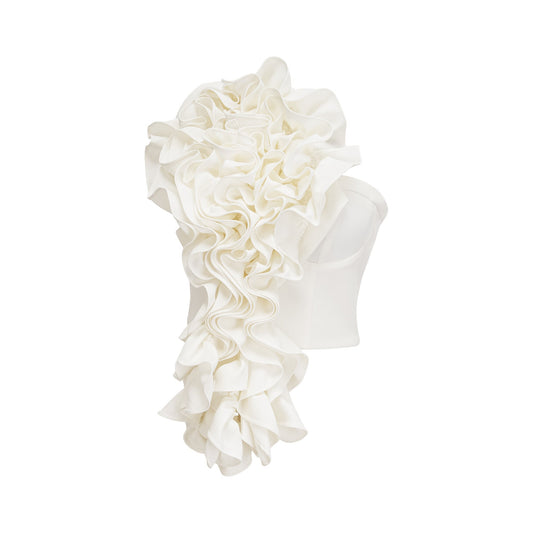 Lucie white floral-applique top