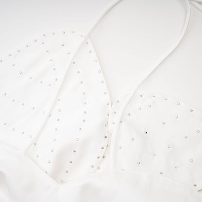 Maëlle faux-pearl embellished top