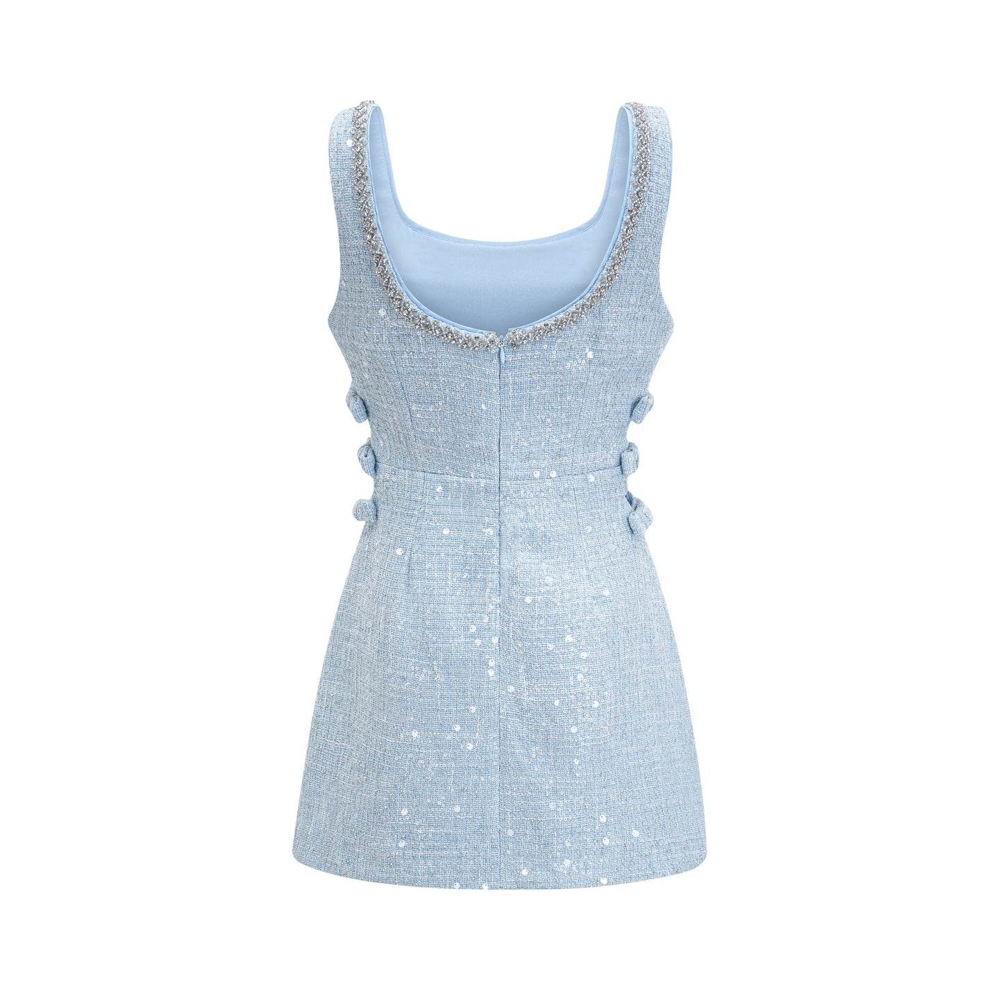 Manon blue tweed sequined mini dress