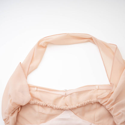 Mariah Pink Chiffon Ruffle Halterneck Maxi Dress