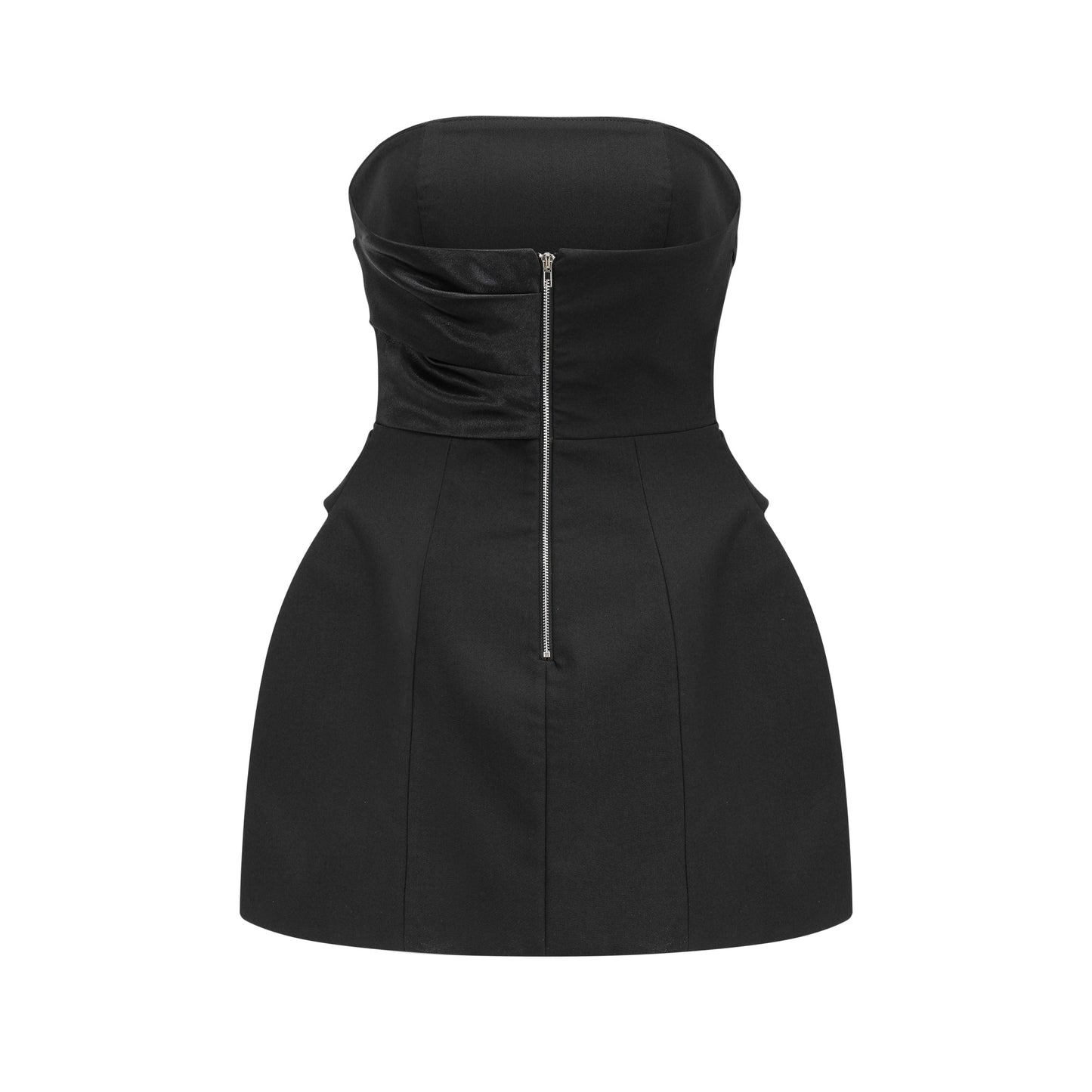 Mealla black crystal-button flared mini dress