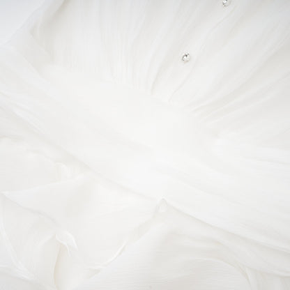 Renée white ruffled mini shirt dress
