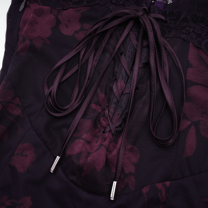 Róisín purple floral-print midi dress