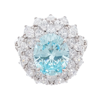 Céleste Blue Oval Cut Gemstone Sterling Silver Ring