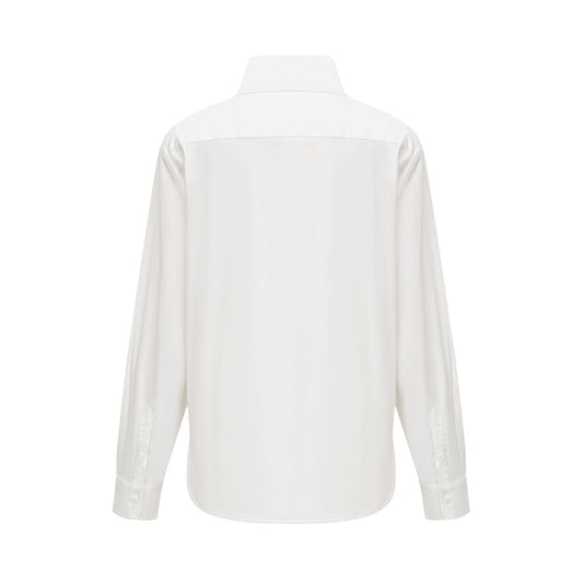 Solène white pointed-collar shirt