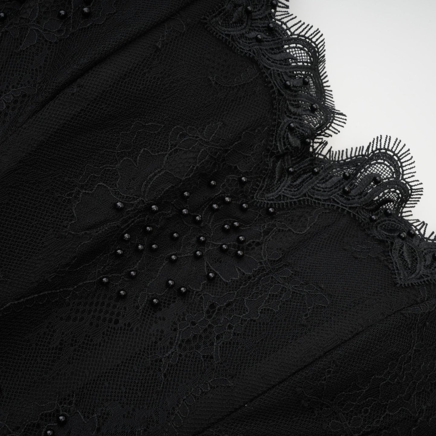 Sylvie black faux-pearl embellished mini dress