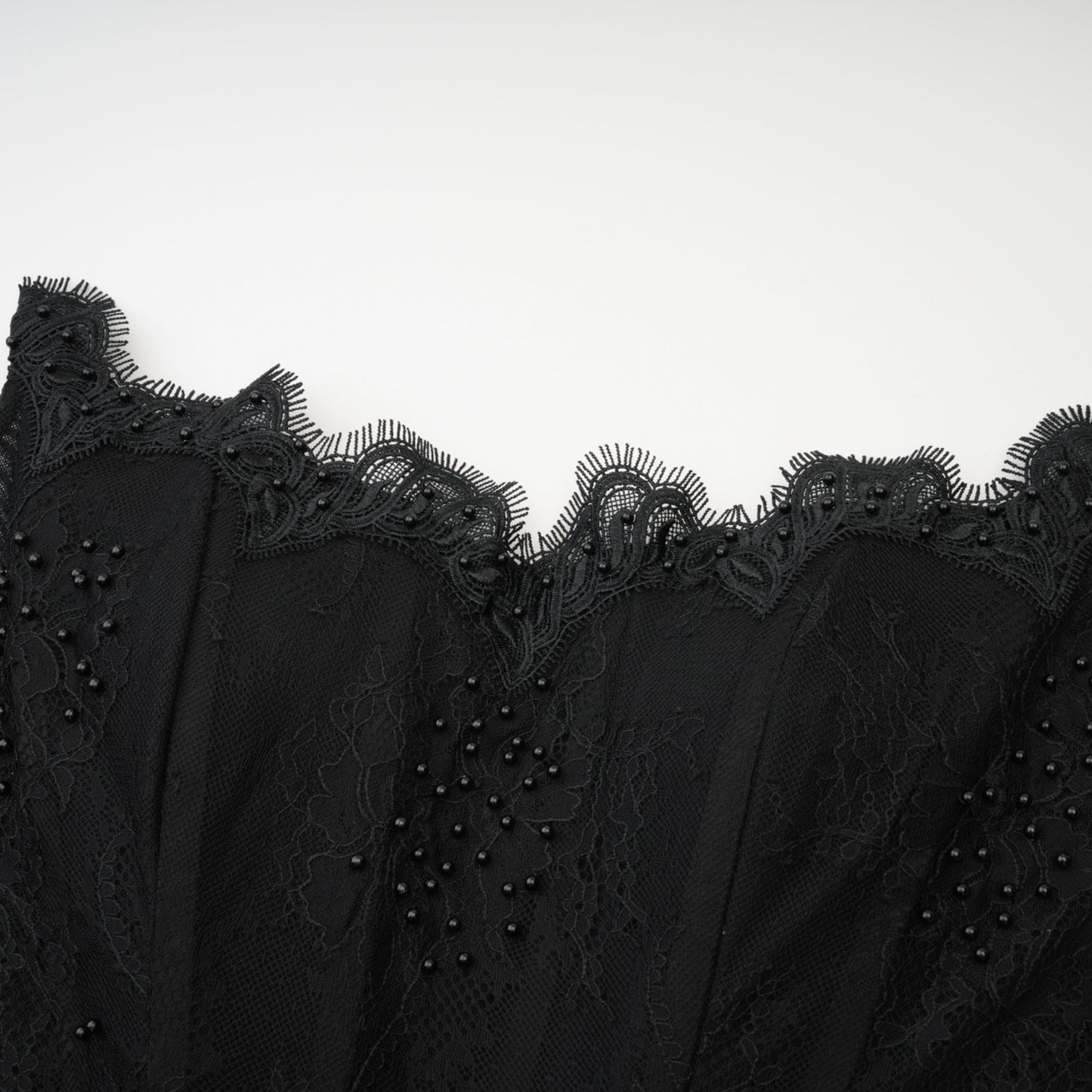 Sylvie black faux-pearl embellished mini dress