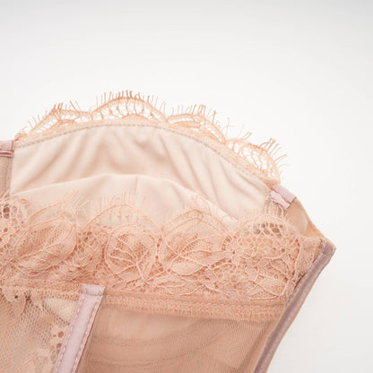 Eilís Pink Bustier Mesh Maxi Dress