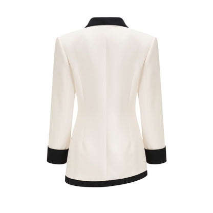 Vespera Contrast Color Two-Piece Jacket and Skirt Set