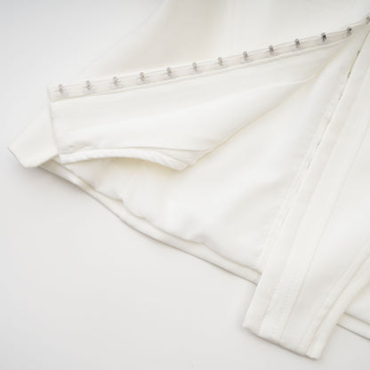 Yvette white long-sleeved corset top